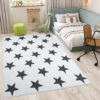 Vloerkleed Luxury Wit Grijs Sterren Kindertapijt