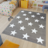 Vloerkleed Luxury Grijs Wit Sterren Kindertapijt