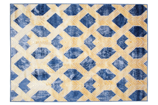 Vloerkleed Shine Marineblauw Goudkleur Geometrisch 3D-Effect