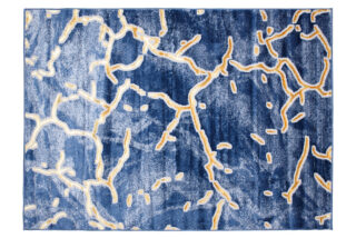 Vloerkleed Shine Marineblauw Goudkleur Abstract 3D-Effect