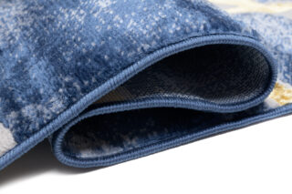 Vloerkleed Shine Marineblauw Goudkleur Abstract 3D-Effect