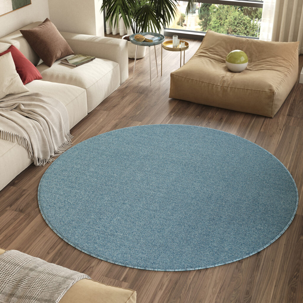 Vloerkleed Nizza Rond Blauw Modern Antislip