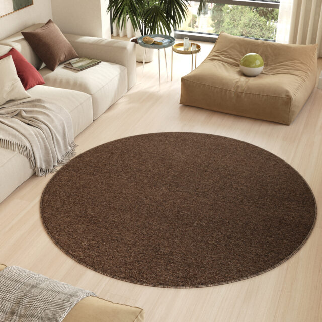 Vloerkleed Nizza Rond Bruin Modern Antislip