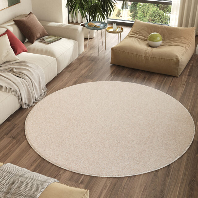 Vloerkleed Nizza Rond Creme Modern Antislip