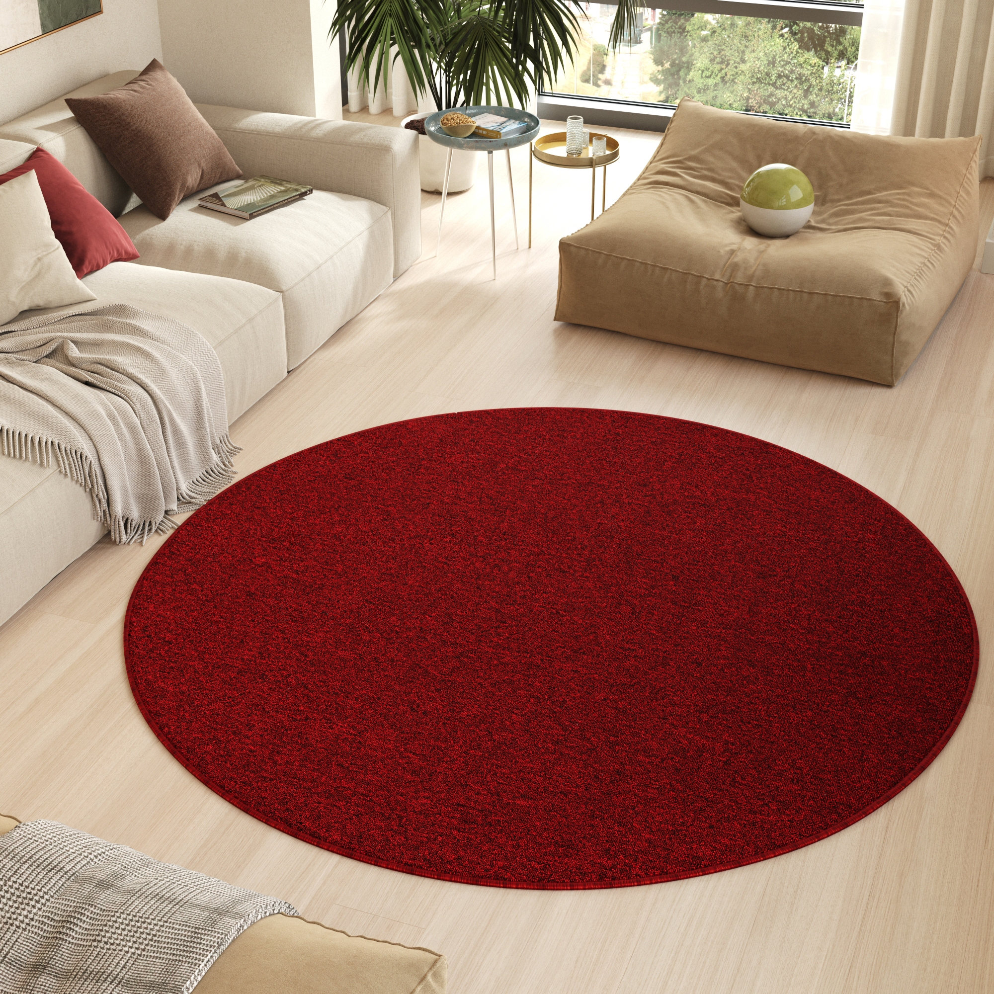 Vloerkleed Nizza Rond Rood Modern Antislip