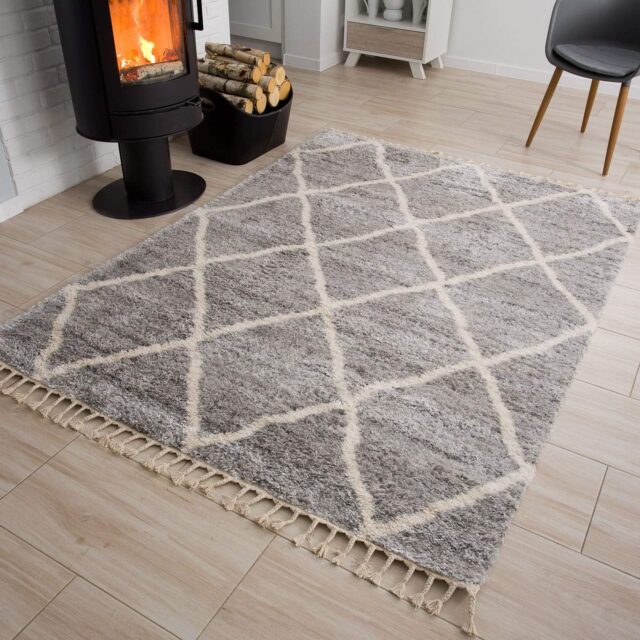 Vloerkleed Versay Fringes Grijs Kwastjes Boho Duurzaam Design