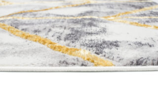 Vloerkleed Shine Geometrisch Donkergrijs Goudkleur Lijnen 3D-Effect