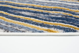 Vloerkleed Shine Goudkleur Blauw Grijs Abstract 3D-Effect