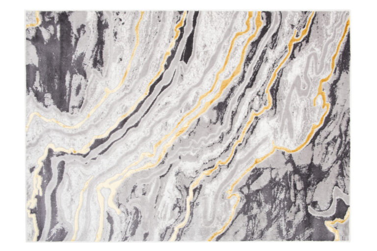 Vloerkleed Shine Grijs Goudkleur Modern 3D-Effect