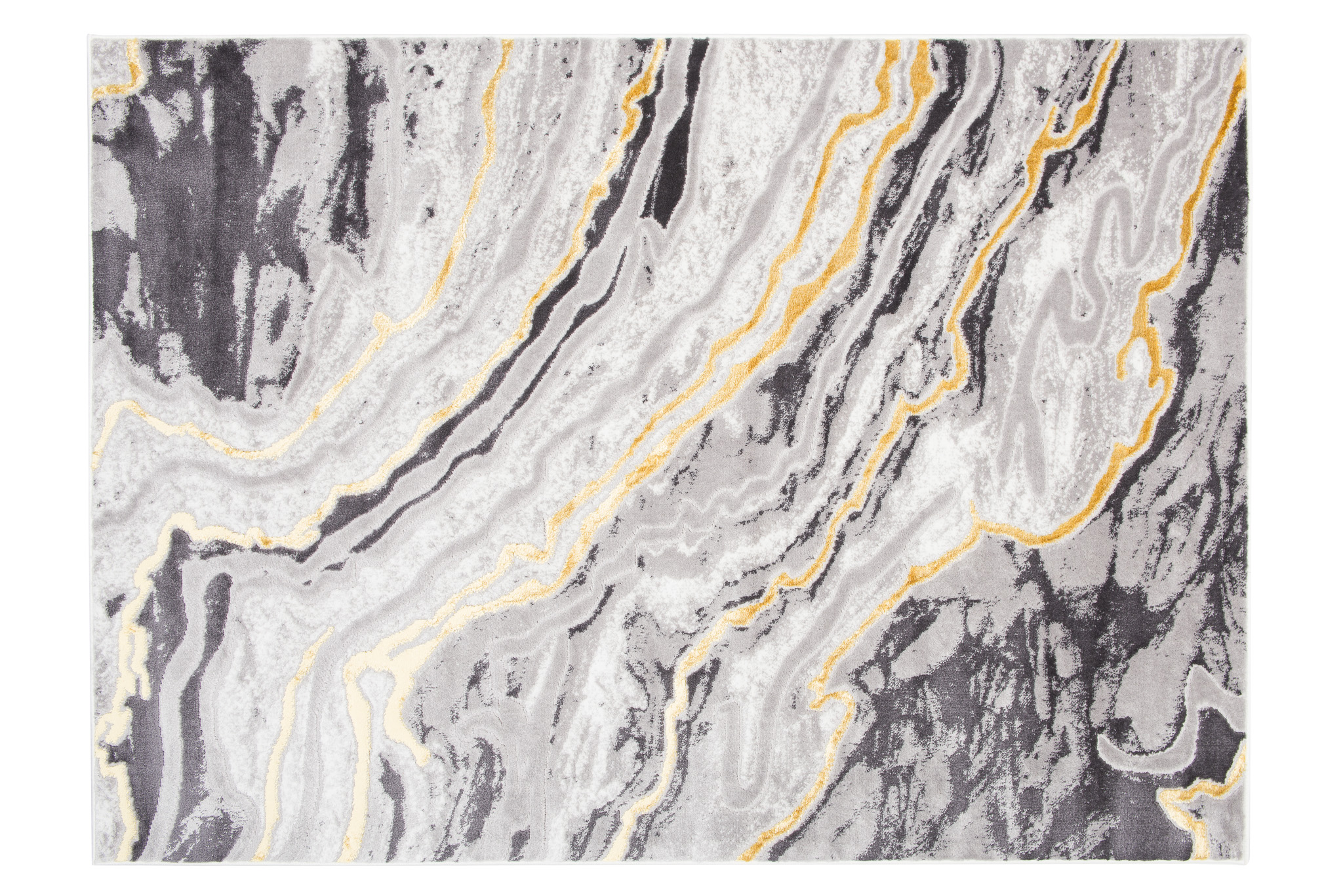 Vloerkleed Shine Grijs Goudkleur Modern 3D-Effect