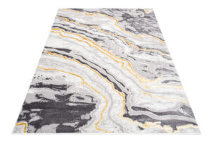 Vloerkleed Shine Grijs Goudkleur Modern 3D-Effect