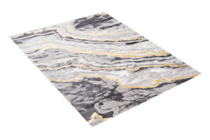 Vloerkleed Shine Grijs Goudkleur Modern 3D-Effect