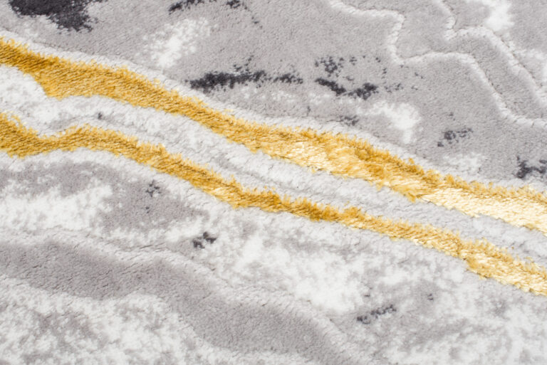 Vloerkleed Shine Grijs Goudkleur Modern 3D-Effect