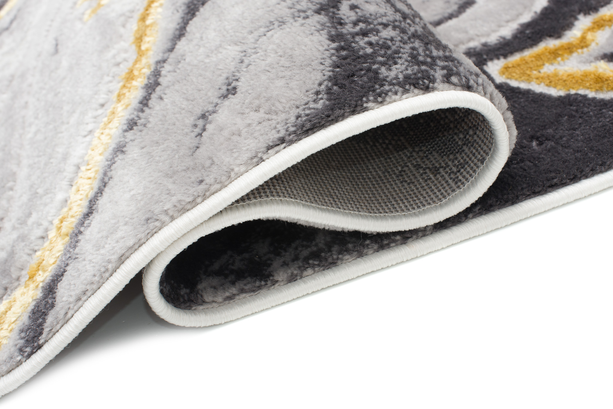 Vloerkleed Shine Grijs Goudkleur Modern 3D-Effect