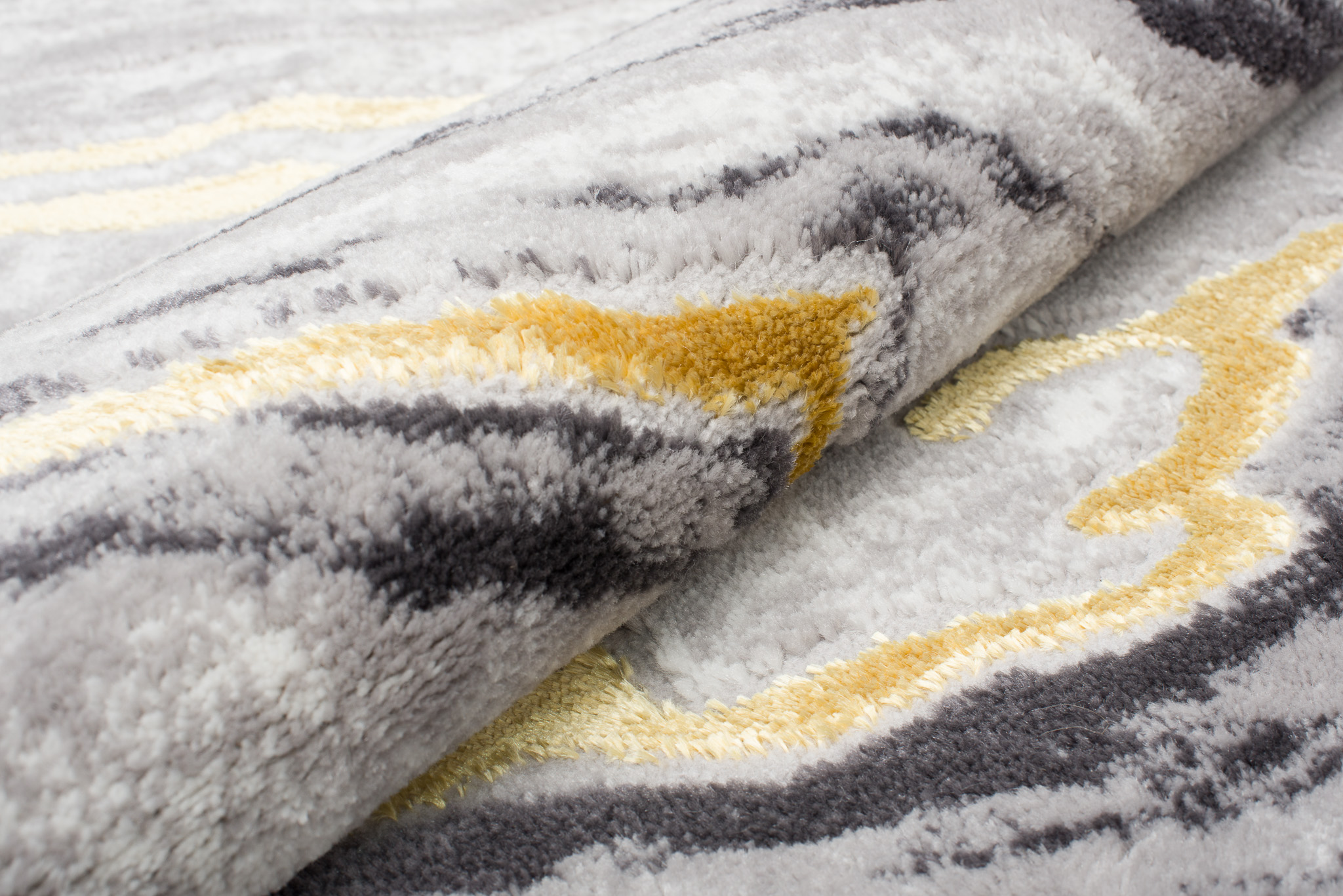 Vloerkleed Shine Grijs Goudkleur Modern 3D-Effect