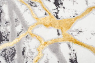 Vloerkleed Shine Grijs Goudkleur Abstract Marmer 3D-Effect