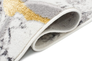 Vloerkleed Shine Grijs Goudkleur Abstract Marmer 3D-Effect
