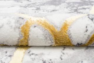 Vloerkleed Shine Grijs Goudkleur Abstract Marmer 3D-Effect