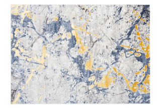 Vloerkleed Shine Blauw Grijs Goudkleur Abstract 3D-Effect