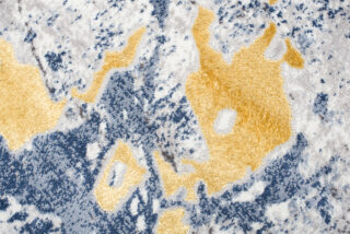 Vloerkleed Shine Blauw Grijs Goudkleur Abstract 3D-Effect
