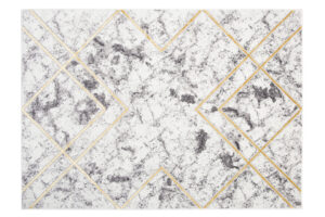 Vloerkleed Shine Geometrisch Grijs Goudkleur Lijnen 3D-Effect