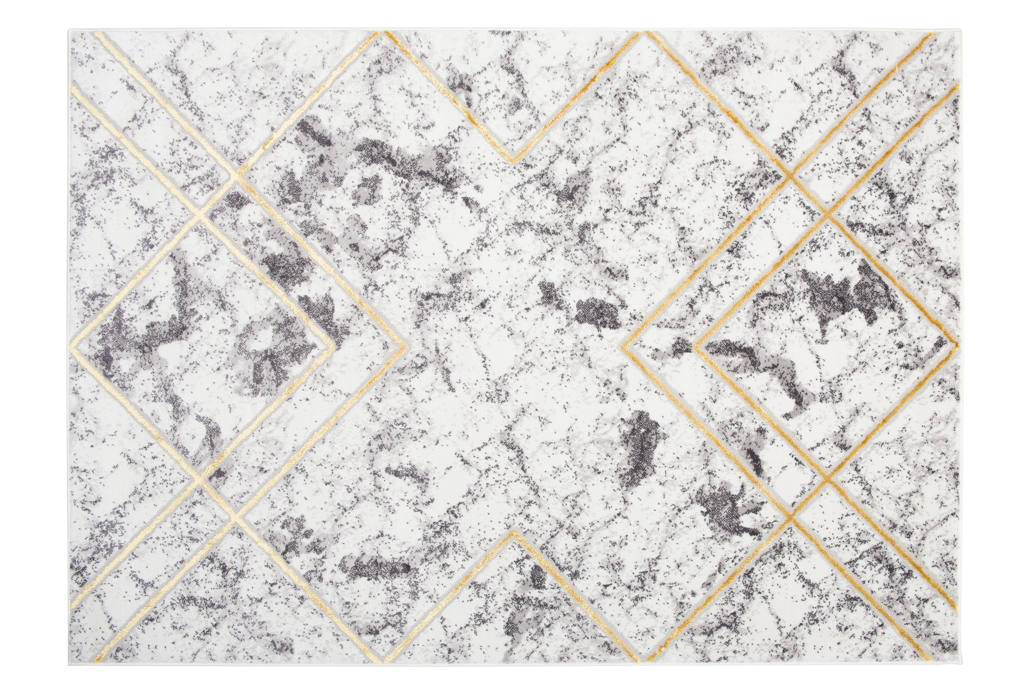 Vloerkleed Shine Geometrisch Grijs Goudkleur Lijnen 3D-Effect