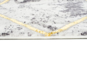 Vloerkleed Shine Geometrisch Grijs Goudkleur Lijnen 3D-Effect