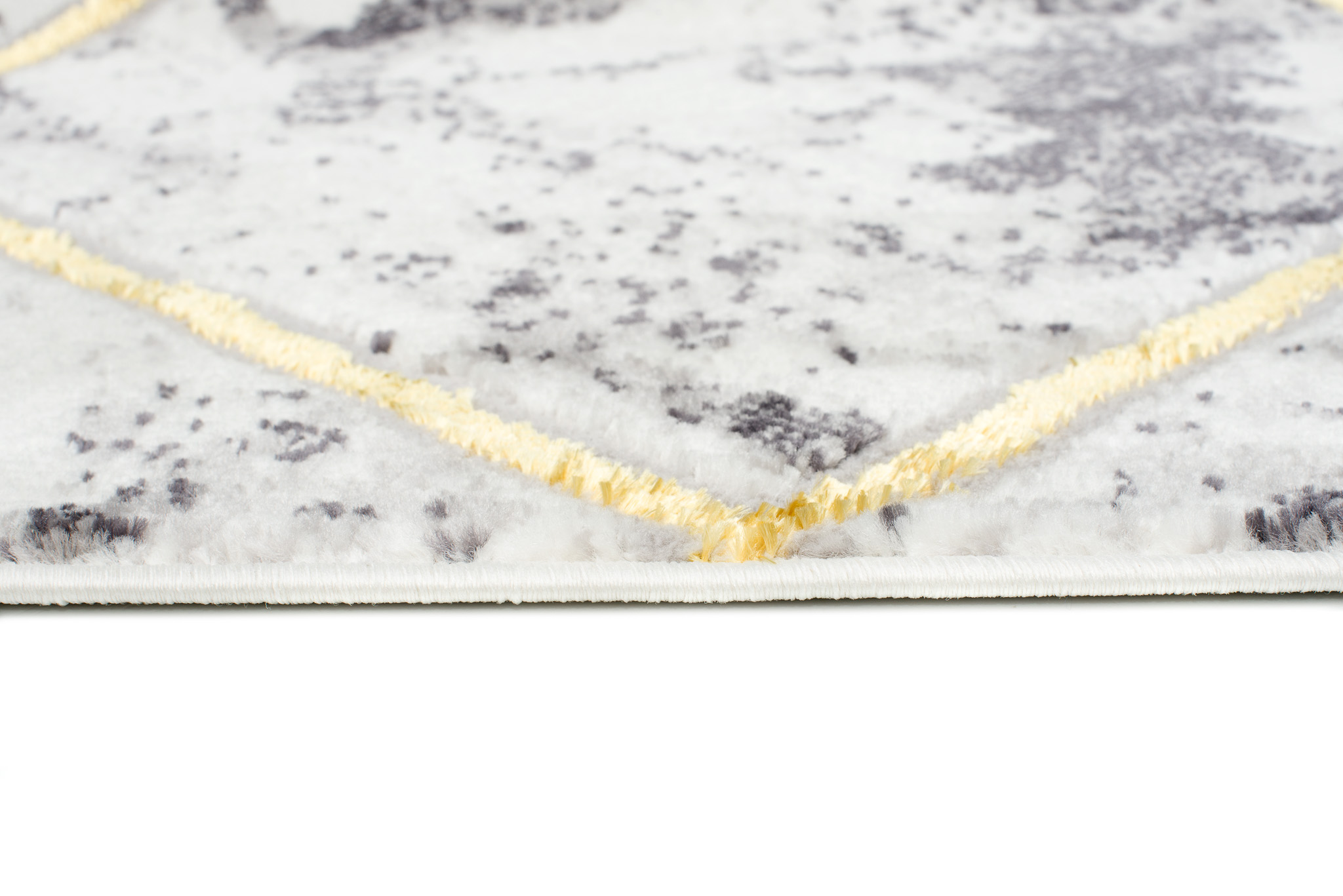 Vloerkleed Shine Geometrisch Grijs Goudkleur Lijnen 3D-Effect