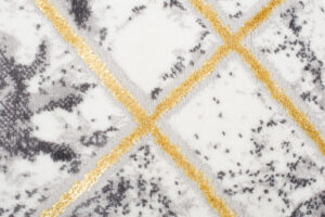 Vloerkleed Shine Geometrisch Grijs Goudkleur Lijnen 3D-Effect