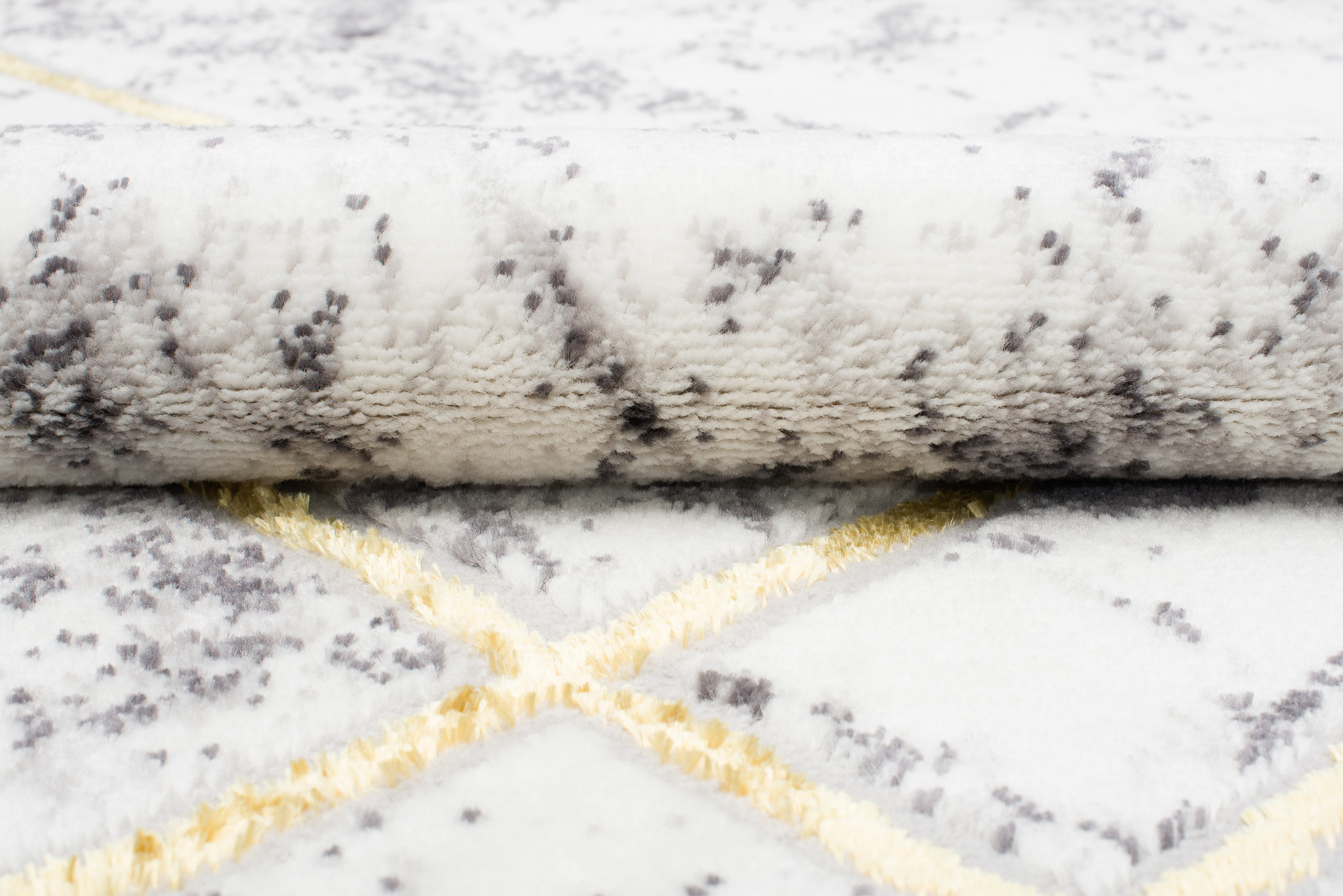 Vloerkleed Shine Geometrisch Grijs Goudkleur Lijnen 3D-Effect