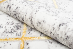 Vloerkleed Shine Geometrisch Grijs Goudkleur Lijnen 3D-Effect