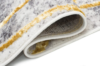Vloerkleed Shine Grijs Goudkleur Modern Lijnen 3D-Effect