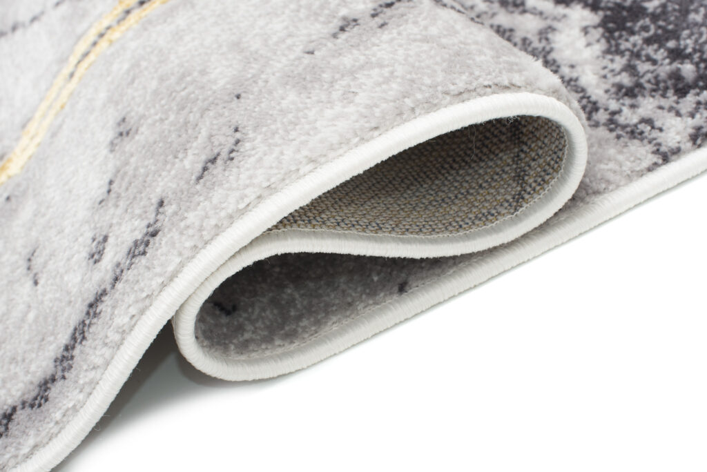 Vloerkleed Shine Grijs Goudkleur Modern Frame 3D-Effect