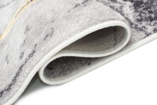 Vloerkleed Shine Grijs Goudkleur Modern Frame 3D-Effect