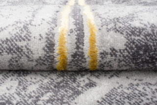 Vloerkleed Shine Grijs Goudkleur Modern Frame 3D-Effect