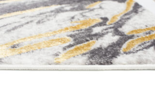 Vloerkleed Shine Grijs Goudkleur Marmer Abstract 3D-Effect