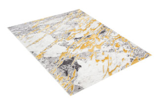 Vloerkleed Shine Creme Grijs Goudkleur Abstract 3D-Effect