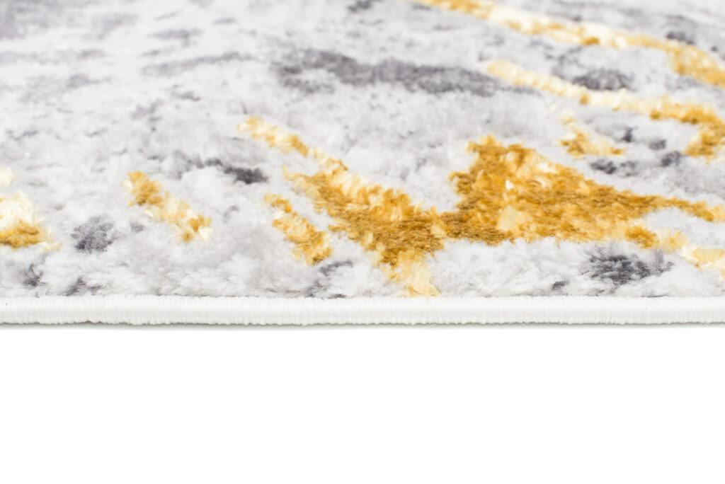 Vloerkleed Shine Creme Grijs Goudkleur Abstract 3D-Effect