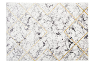 Vloerkleed Shine Grijs Goudkleur Geometrisch Lijnen 3D-Effect
