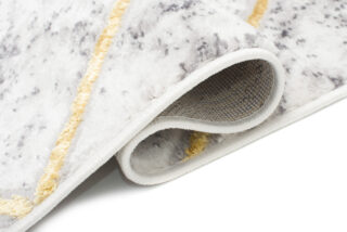 Vloerkleed Shine Grijs Goudkleur Geometrisch Lijnen 3D-Effect