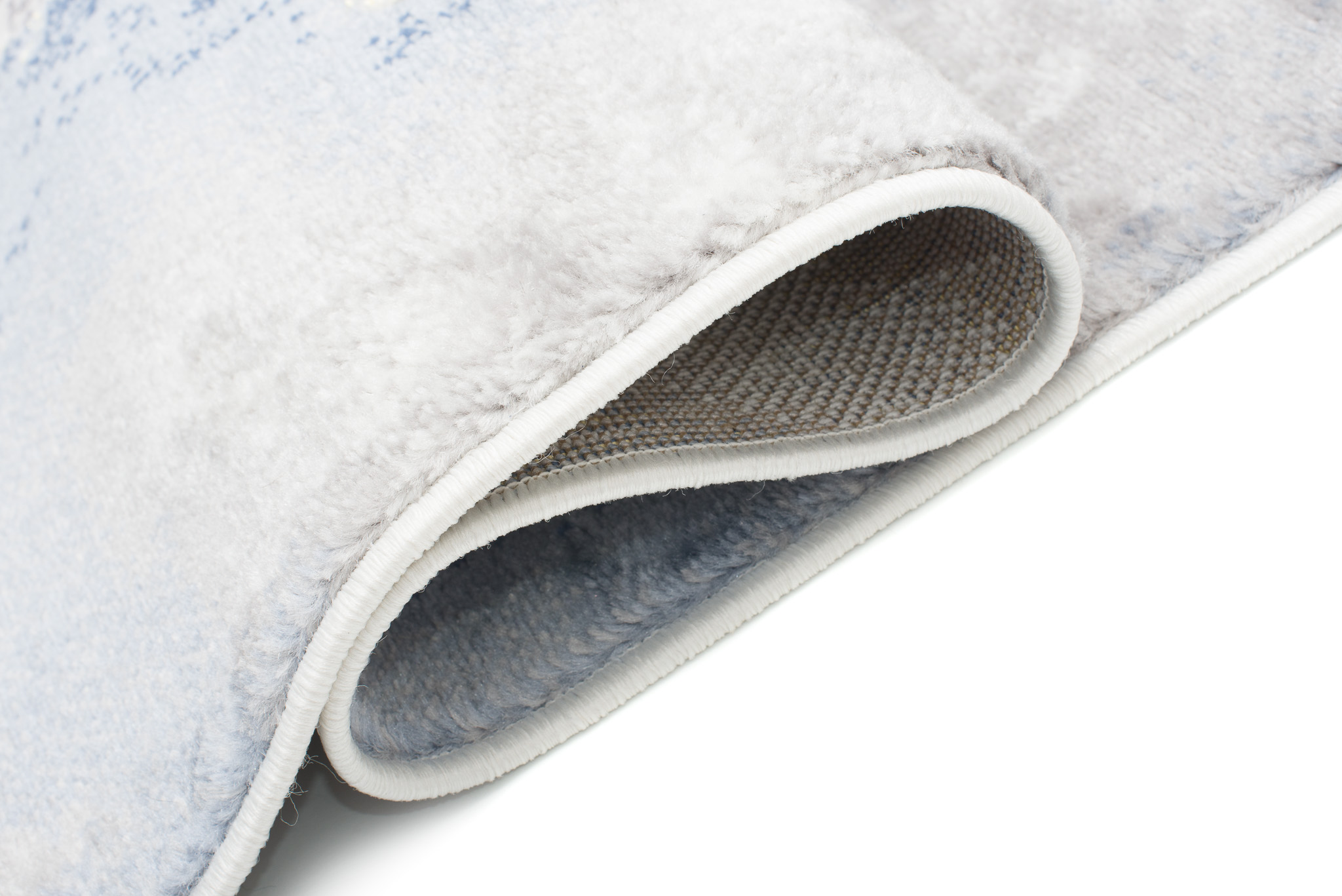 Vloerkleed Shine Creme Grijs Blauw Goudkleur Marmer 3D-Effect