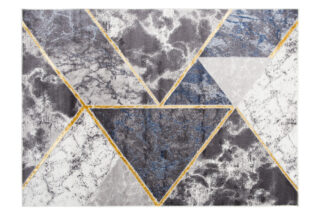 Vloerkleed Shine Grijs Blauw Goudkleur Geometrisch 3D-Effect