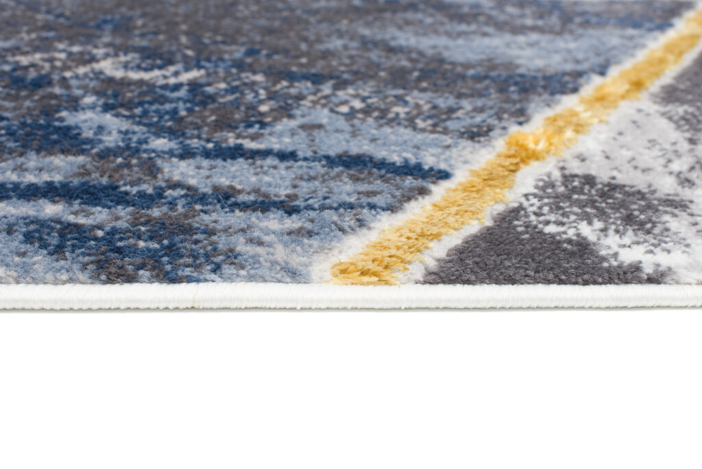 Vloerkleed Shine Grijs Blauw Goudkleur Geometrisch 3D-Effect