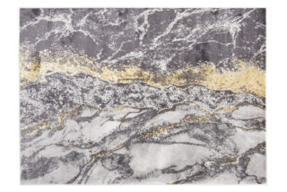 Vloerkleed Shine Grijs Goudkleur Modern Marmer 3D-Effect