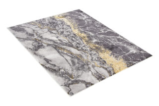 Vloerkleed Shine Grijs Goudkleur Modern Marmer 3D-Effect