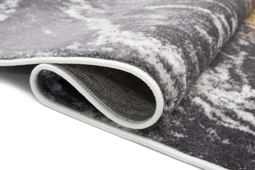 Vloerkleed Shine Grijs Goudkleur Modern Marmer 3D-Effect