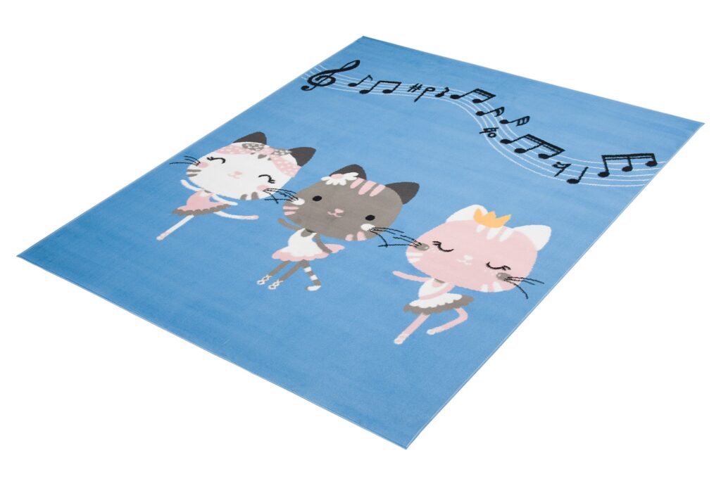 Vloerkleed Jolly Poesjes Hoogwaardig Blauw Woonsfeer