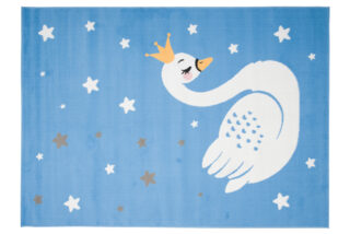 Vloerkleed Jolly Zwaan Sterren Blauw Trendy Woonsfeer