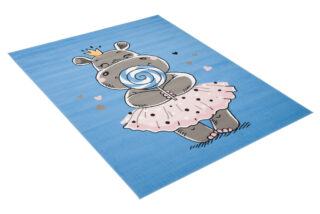 Vloerkleed Jolly Nijlpaard Hoogwaardig Blauw Woonsfeer