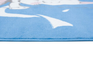 Vloerkleed Jolly Kat Blauw Bloemen Trendy Woonsfeer